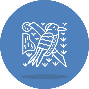 Beyaz boğazlı Kingfisher simgesi vektör illüstrasyon tasarımı