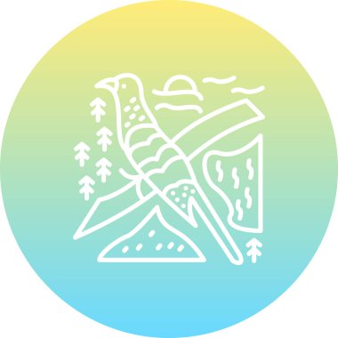 Sarı gagalı Cuckoo simgesi vektör illüstrasyon tasarımı