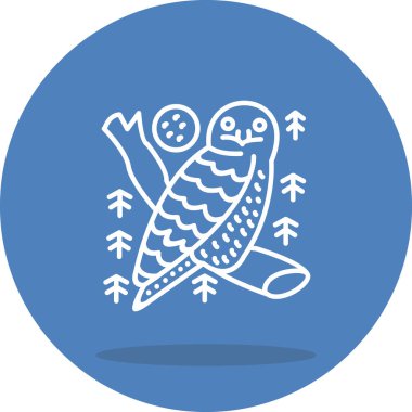 Karlı Baykuş simgesi vektör illüstrasyon tasarımı