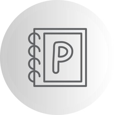 Büyük Harf P Web simgesi vektör illüstrasyonu