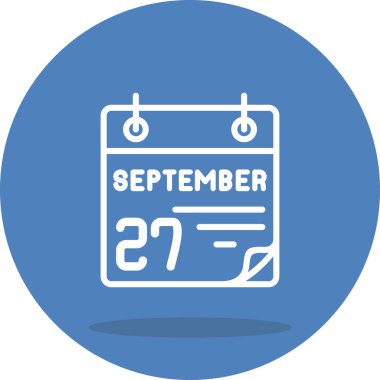 27 Eylül takvim simgesi, vektör illüstrasyonu          
