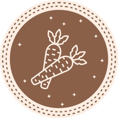 Gıda ikonunun vektör illüstrasyonu. Havuç.