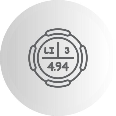 Lityum sembolü, periyodik tablonun kimyasal elementi, vektör simgesi