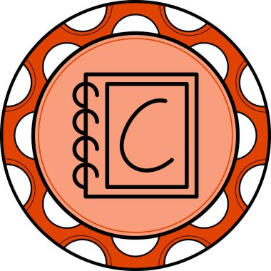 Küçük harf C web simgesi vektör illüstrasyonu