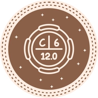 Karbon sembolü, periyodik tablonun kimyasal elementi, vektör simgesi