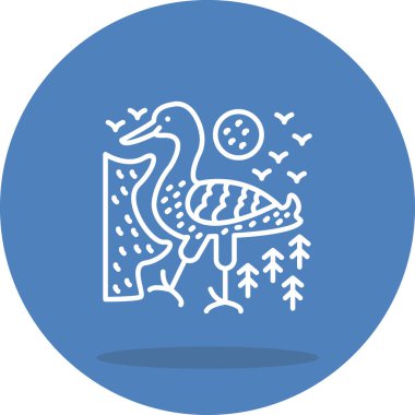 Great Crested Grebe ikon vektör illüstrasyon tasarımı