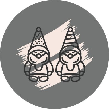 Noel cüceleri simgesi, vektör illüstrasyonu basit tasarım