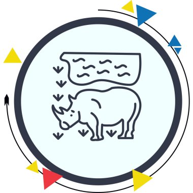 Gergedan simgesi vektör çizimi tasarımı