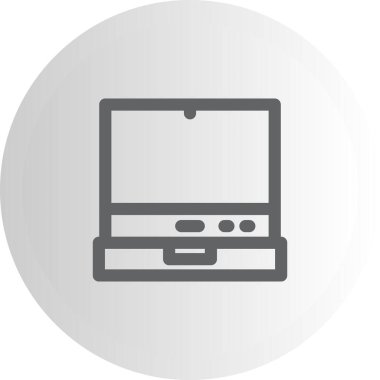 dizüstü bilgisayar simgesi, vektör illüstrasyonu basit tasarım