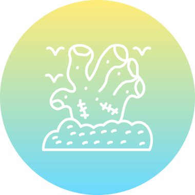 Zombi el ağ ikonu vektör illüstrasyonu