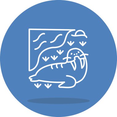 Deniz aygırı simgesi vektör çizimi