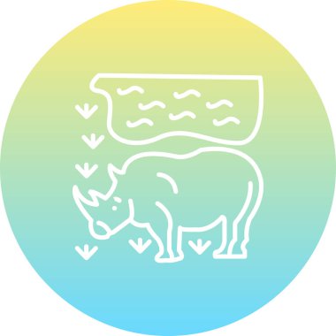 Gergedan simgesi vektör çizimi tasarımı