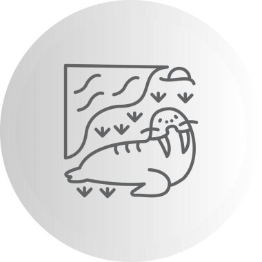 Deniz aygırı simgesi vektör çizimi