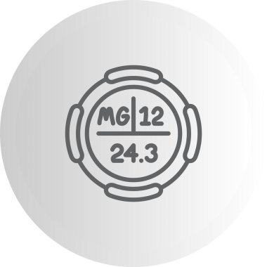 Magnezyum sembolü, periyodik tablonun kimyasal elementi, vektör simgesi