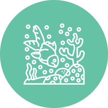 Basit bir çizim, suda yüzen tek bir Japon balığını resmediyor.