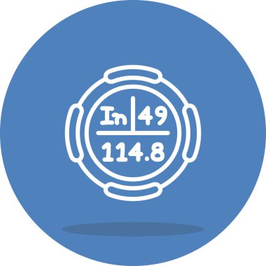 İndiyum sembolü, periyodik tablonun kimyasal elementi, vektör simgesi