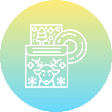 Müzik Albümü Web simgesi vektör çizimi