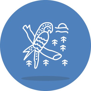 Kızıl Macaw simge vektör çizimi