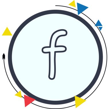 Küçük harf F web simgesi vektör illüstrasyonunun temsili