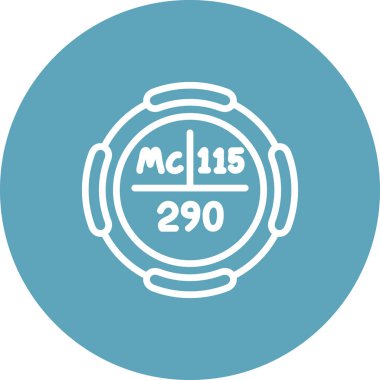 Moscovium sembolü, periyodik tablonun kimyasal elementi, vektör simgesi