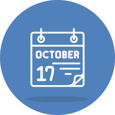 17 Ekim takvim simgesi, vektör illüstrasyonu                