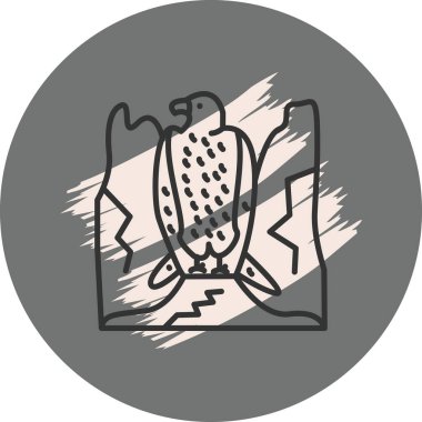 Beyaz karınlı Deniz Kartalı ikon vektör çizimi tasarımı