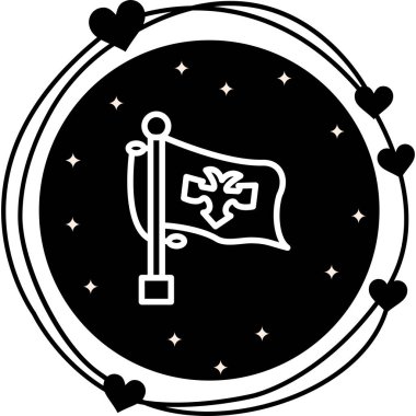 Arnavutluk bayrağı sallanıyor, vektör simgesi