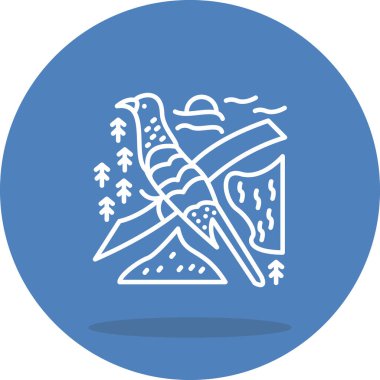 Sarı gagalı Cuckoo simgesi vektör illüstrasyon tasarımı