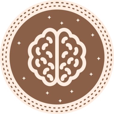 Beyin satırı simgesi, vektör çizim