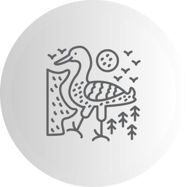 Great Crested Grebe ikon vektör illüstrasyon tasarımı