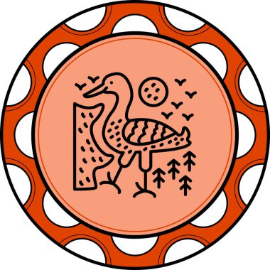 Great Crested Grebe ikon vektör illüstrasyon tasarımı