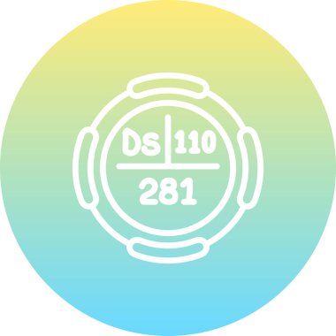 Darmstadtium sembolü, periyodik tablonun kimyasal elementi, vektör simgesi