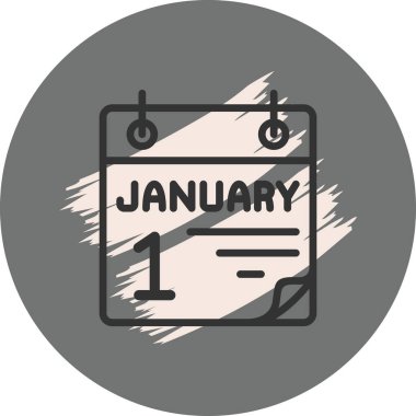 1 Ocak Yaratıcı Eşsiz Markalaştırma Vektörü Elemanı