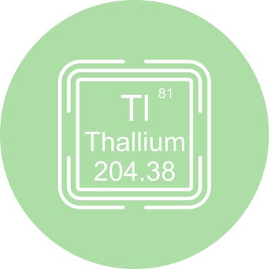 Talyum sembolü, periyodik tablonun kimyasal elementi, vektör simgesi