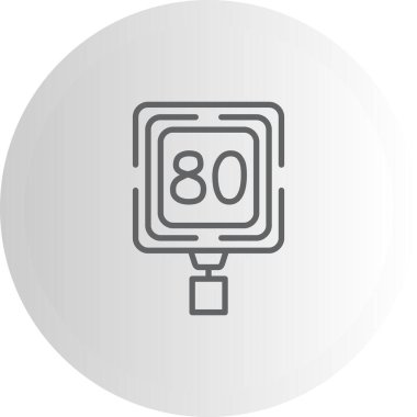 Hız sınırı 80 web simgesi vektör illüstrasyonu