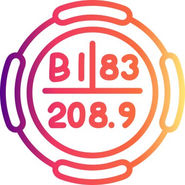 Bizmut sembolü, periyodik tablonun kimyasal elementi, vektör simgesi