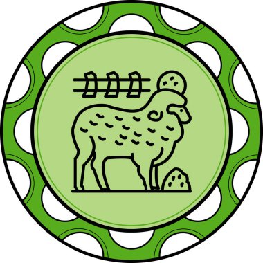 Koyun ikonu vektör illüstrasyon tasarımı