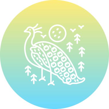 tavuskuşu simgesi vektör illüstrasyon tasarımı