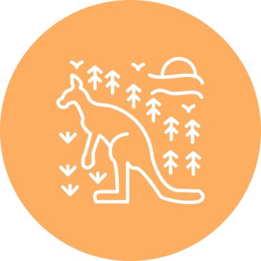 Kanguru Web simgesi vektör illüstrasyonu