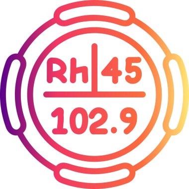 Rodyum sembolü, periyodik tablonun kimyasal elementi, vektör simgesi