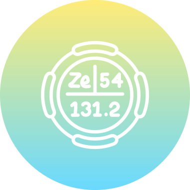 Ksenon sembolü, periyodik tablonun kimyasal elementi, vektör simgesi