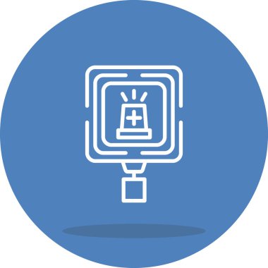 Ambulans İstasyonu Minimum Düz Kullanıcı Deneyimi Sembolü