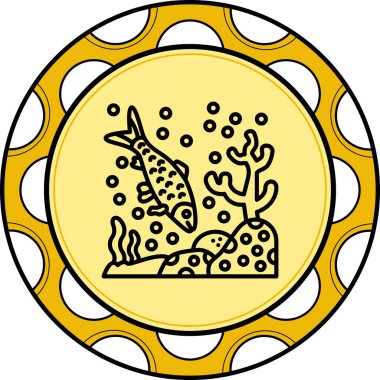 Balık ikonunun vektör çizimi. Koi.