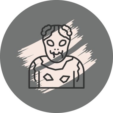 Alnında dikişler ve yakınlarda uçan yarasalarla gülümseyen bir zombiyi çiziyorum..