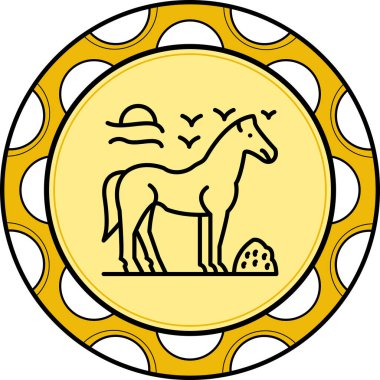 At vektörü illüstrasyonunun basit taslak simgesi