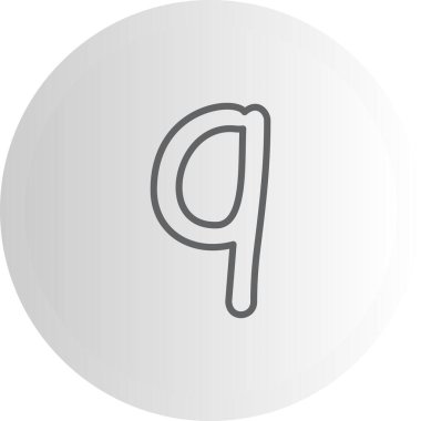 Küçük Harf Q web simgesi vektör illüstrasyonu