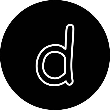Küçük Harf D web simgesi vektör illüstrasyonu