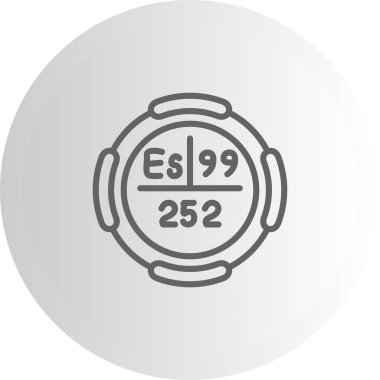 Einsteinium sembolü, periyodik tablonun kimyasal elementi, vektör simgesi