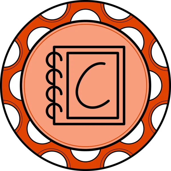 Küçük harf C web simgesi vektör illüstrasyonu