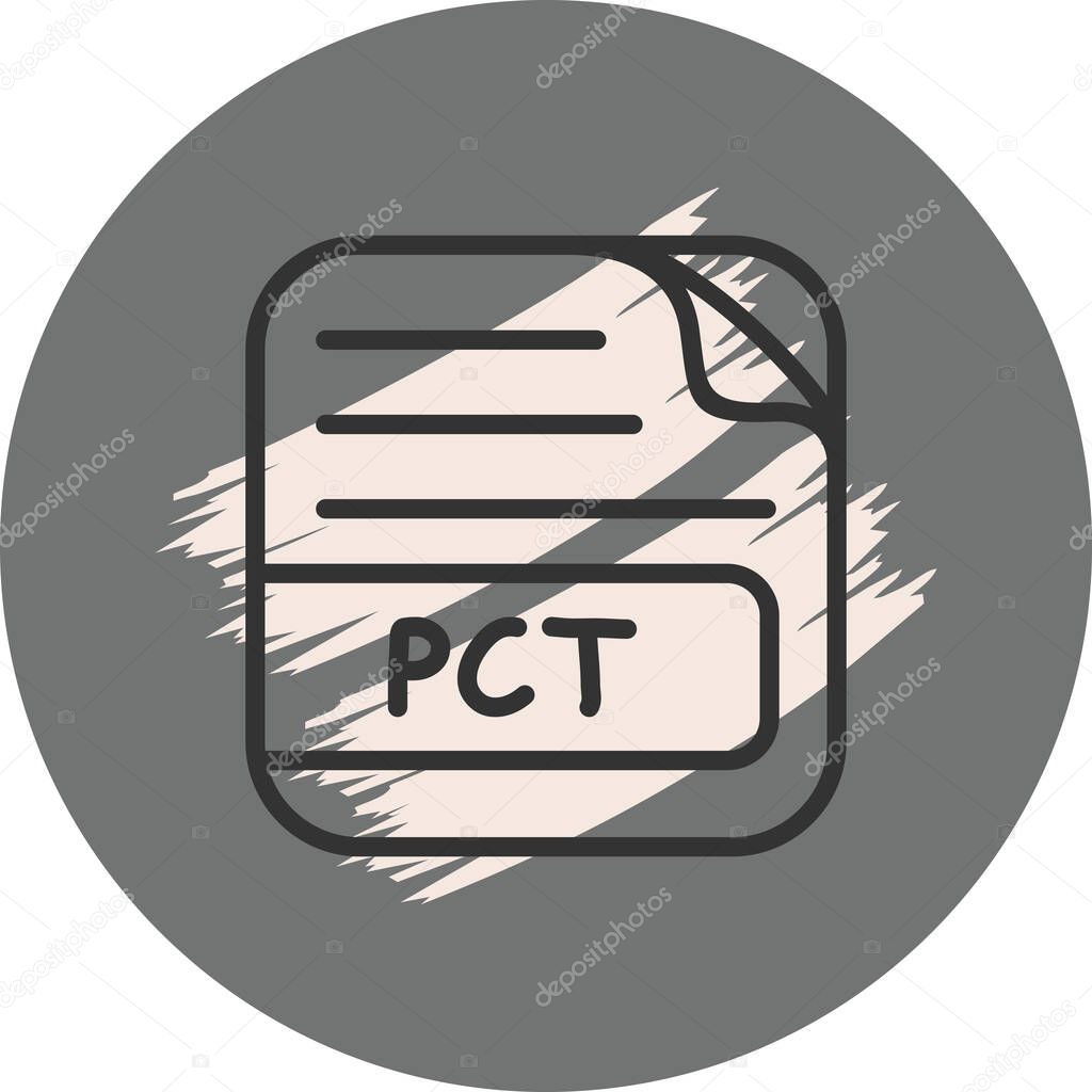 Pct File icon with Paint Brush stroke background